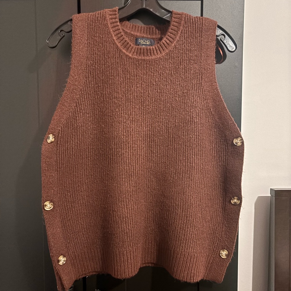 Rachel Roy Ribbed Sleeveless Sweater Vest size Large